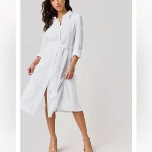 Francesca's Leti Button Down Long Sleeve Dress